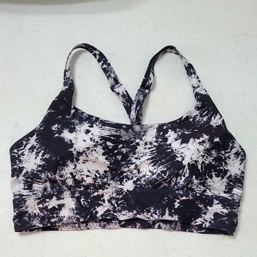 NovaSport Black & White Marbled Sports Bra size Large